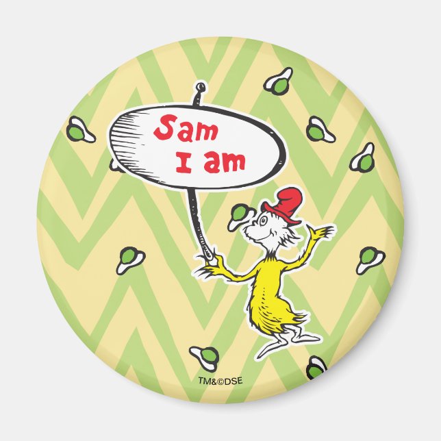 Dr. Seuss | Sam-I-Am-Holding-Zeichen Magnet (Vorne)