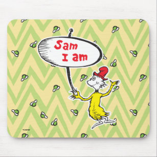 Dr. Seuss   Sam-I-Am-Holding-Zeichen Mousepad
