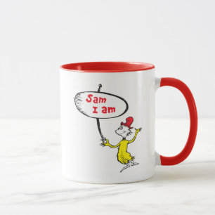 Dr. Seuss Sam-I-Am-Holding-Zeichen Tasse