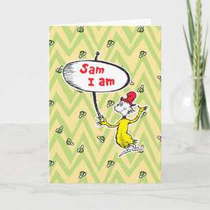 Dr. Seuss Sam-I-Am mit Schild Karte