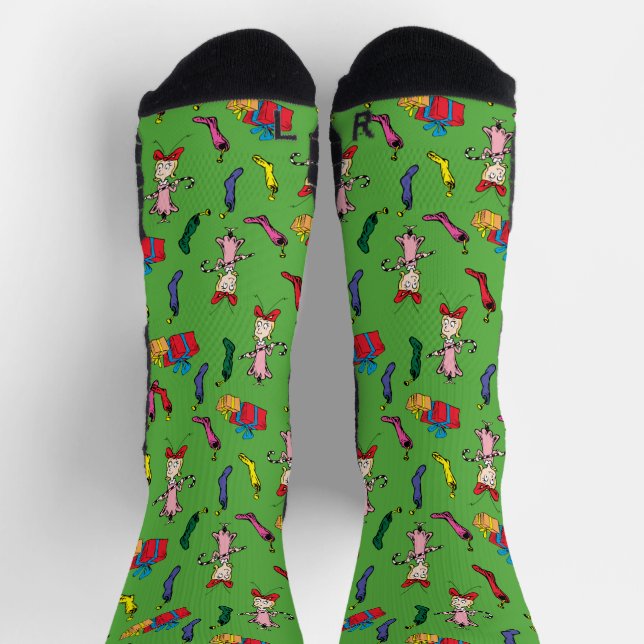 Dr. Seuss | Schnürsenkel | Cindy-Lou Who Pattern Socken (Oben)