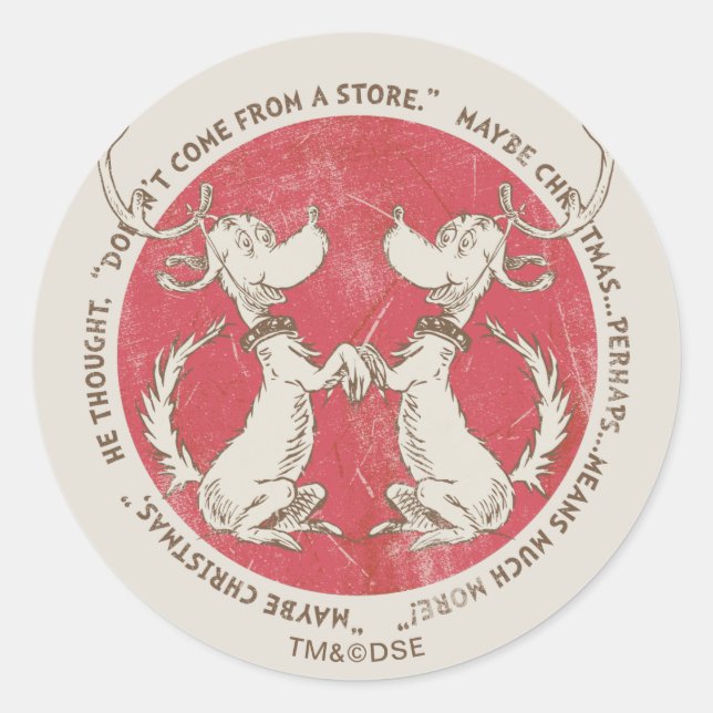 Dr. Seuss | Schnürsenkel | Max. Weihnachtsangebot Runder Aufkleber (Vorderseite)