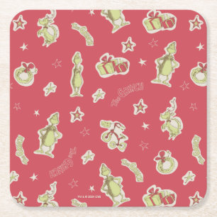 Dr. Seuss Schnürsenkel Rotes Weihnachtsmuster Rechteckiger Pappuntersetzer