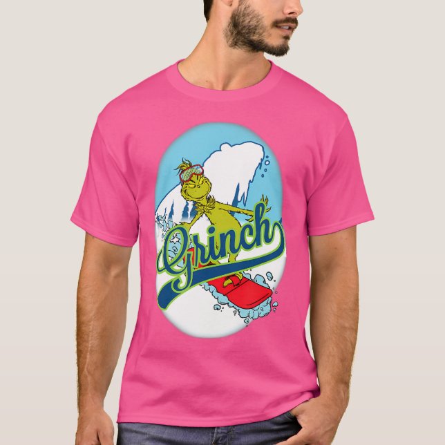 Dr. Seuss Snowboard Grinch T-Shirt (Vorderseite)