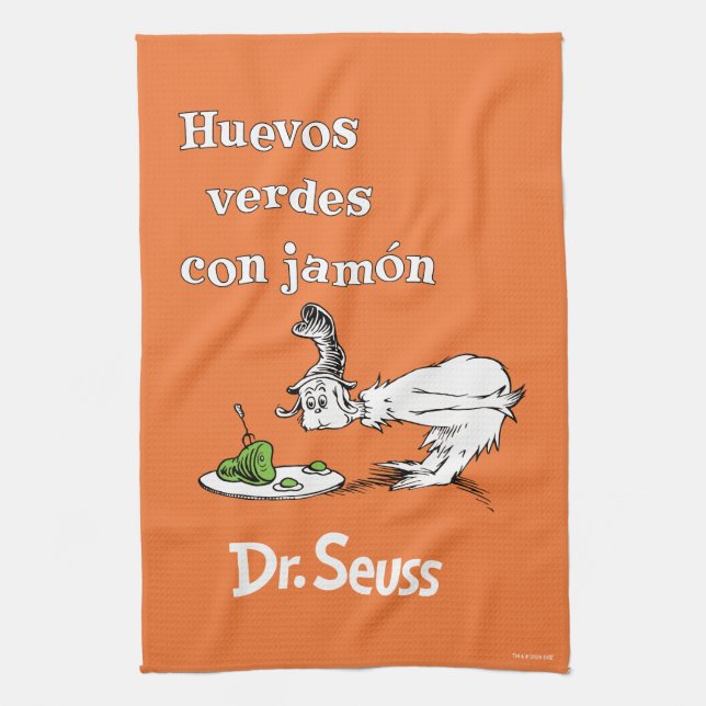 Dr. Seuss Spanische Grüne Eier mit Schinken Geschirrtuch (Vertikal)