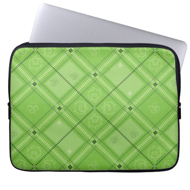 Dr. Seuss | St. Patrick's Day Kariert Pattern Laptopschutzhülle (Vorderseite)