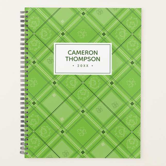 Dr. Seuss | St. Patrick's Day Kariert Pattern Planer (Vorderseite)