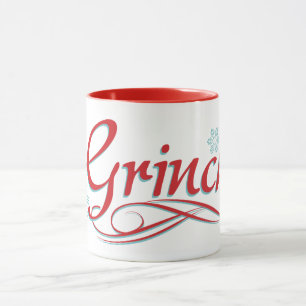Dr. Seuss   The Grinch - Red and Blue Script Tasse