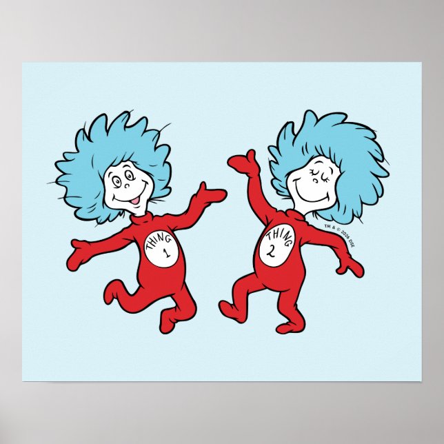 Dr. Seuss Thing 1 und Thing 2 Charakter Poster (Vorne)