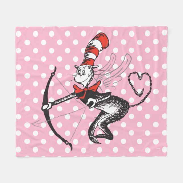 Dr. Seuss Valentine | Die Katze in der Hutschere Fleecedecke (Vorderseite (Horizontal))