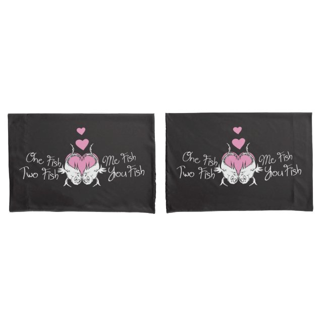 Dr. Seuss Valentine | Ein Fisch zwei Fische Kissenbezug (Vorderseite-Set)