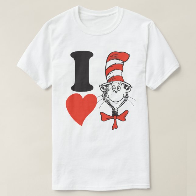 Dr. Seuss Valentine | Ich höre die Katze im Hut T-Shirt (Design vorne)