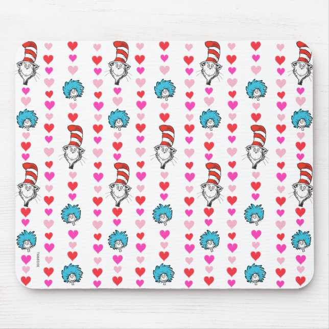 Dr. Seuss Valentine | Katze im HutinnPattern Mousepad (Vorne)