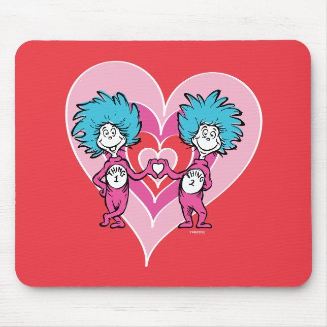 Dr. Seuss Valentinstag | Ding Eins Ding Zwei Mousepad (Vorne)
