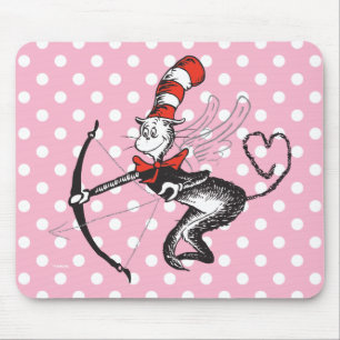 Dr. Seuss Valentinstag   Kater mit Hut Cupid Mousepad