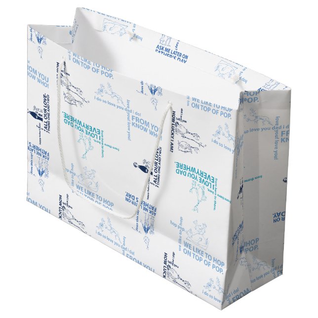 Dr. Seuss | Vatertag Zitatmuster Große Geschenktüte (Vorderseite Schrägansicht)