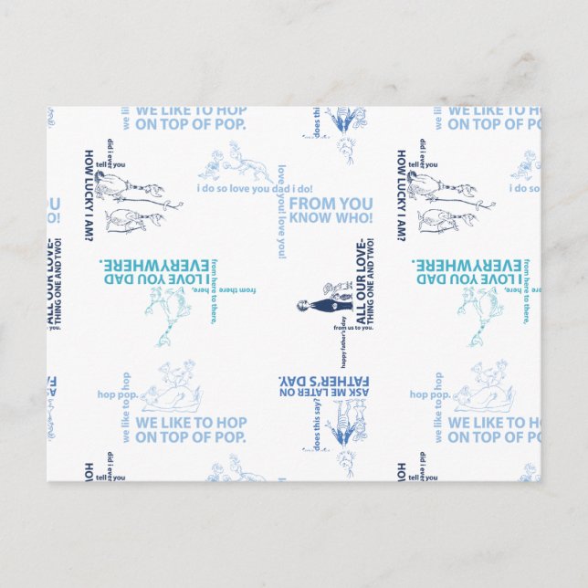 Dr. Seuss | Vatertag Zitatmuster Postkarte (Vorderseite)
