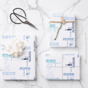Dr. Seuss Vatertags-Zitatmuster Geschenkpapier Set