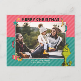 Dr. Seuss | Vintager Grinch Family Foto Holiday Feiertagspostkarte