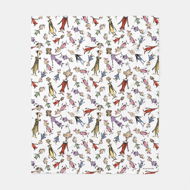 Dr. Seuss Whoville Characters Festive Pattern Fleecedecke (Vorderseite)