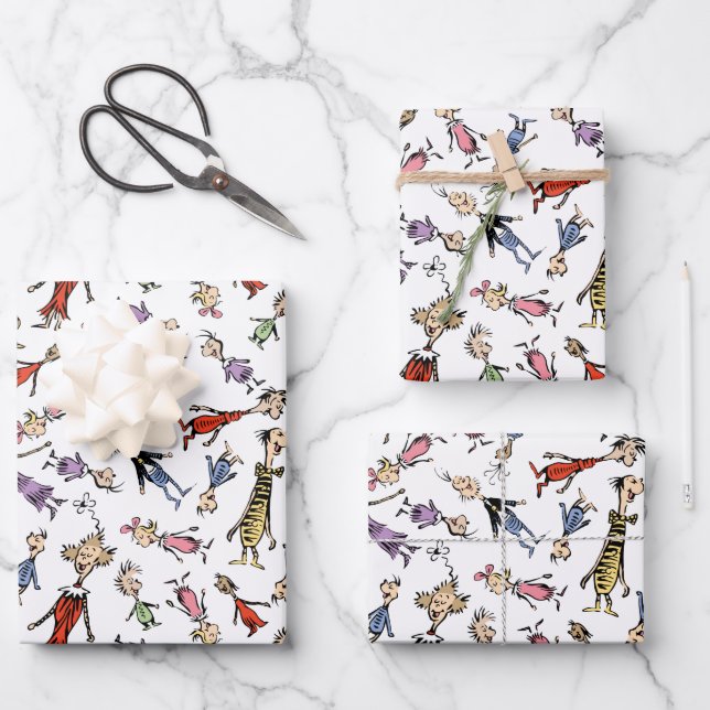 Dr. Seuss Whoville Characters Festive Pattern Geschenkpapier Set (Vorderseite)