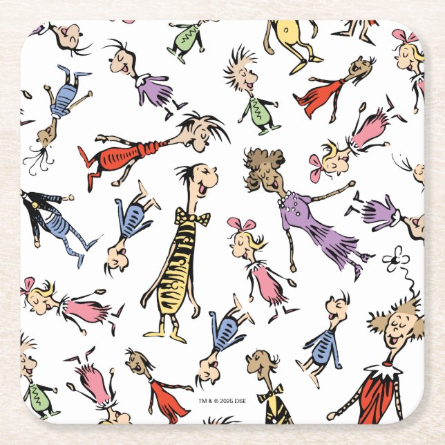 Dr. Seuss Whoville Characters Festive Pattern Rechteckiger Pappuntersetzer (Vorderseite)