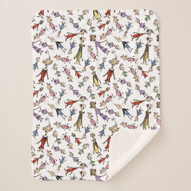 Dr. Seuss Whoville Characters Festive Pattern Sherpadecke (Vorderseite)