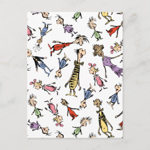 Dr. Seuss Whoville Charaktere Festives Muster Postkarte
