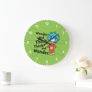 Dr. Seuss   Wonder and Think. Denken Sie nach. Große Wanduhr