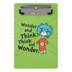 Dr. Seuss   Wonder and Think. Denken Sie nach. Mini Klemmbrett