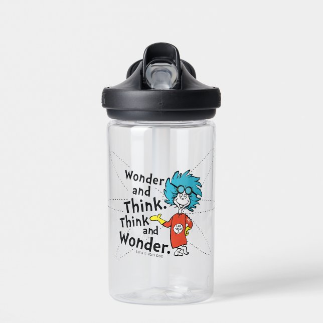 Dr. Seuss | Wonder and Think. Denken Sie nach. Trinkflasche (Vorne)