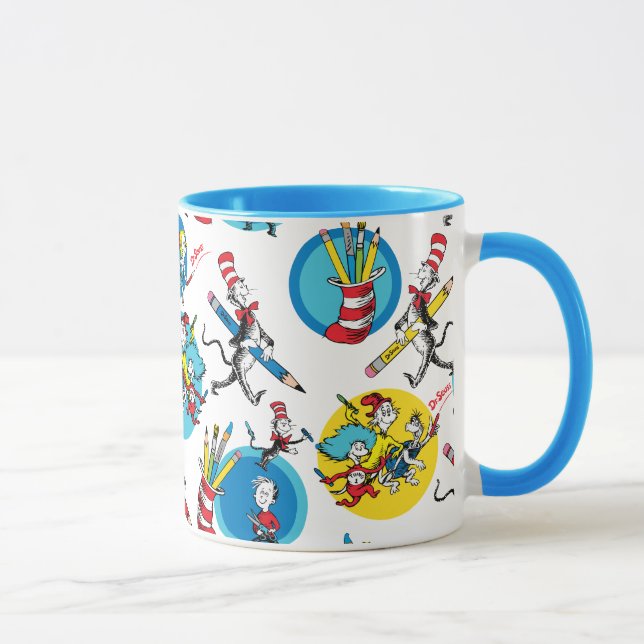 Dr. Seuss | Zeichen mit Stiften Muster Tasse (Rechts)