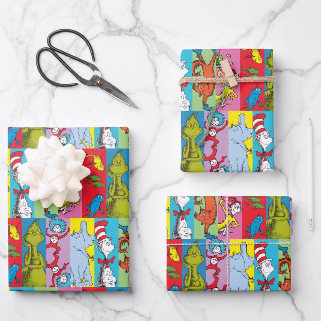 Dr. Seuss | Zeichensatz Geschenkpapier Set (Vorderseite)