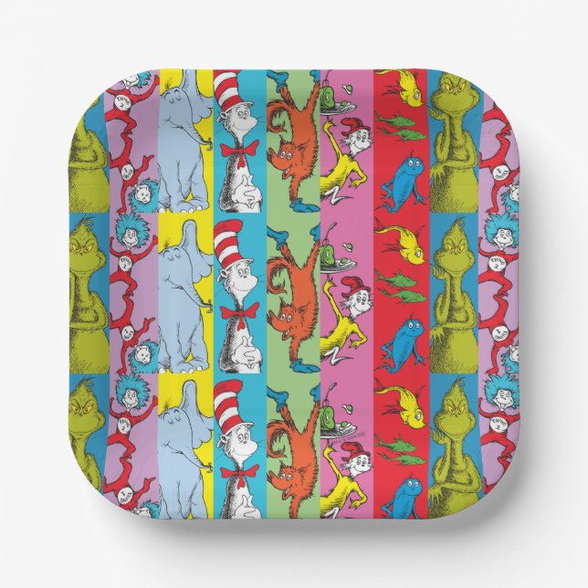 Dr. Seuss | Zeichensatz Pappteller (Vorderseite)