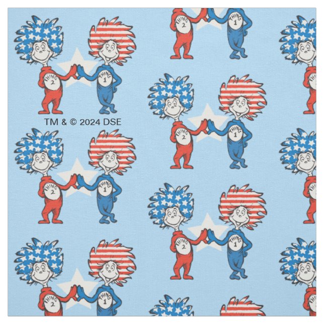 Dr. Seuss | Zwei Dinge: Patriotische Grafik Stoff (Muster)