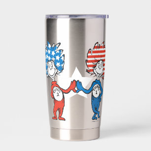 Dr. Seuss Zwei Dinge: Patriotische Grafik Thermobecher