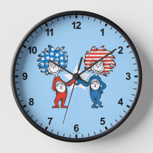 Dr. Seuss   Zwei Dinge: Patriotische Grafik Uhr