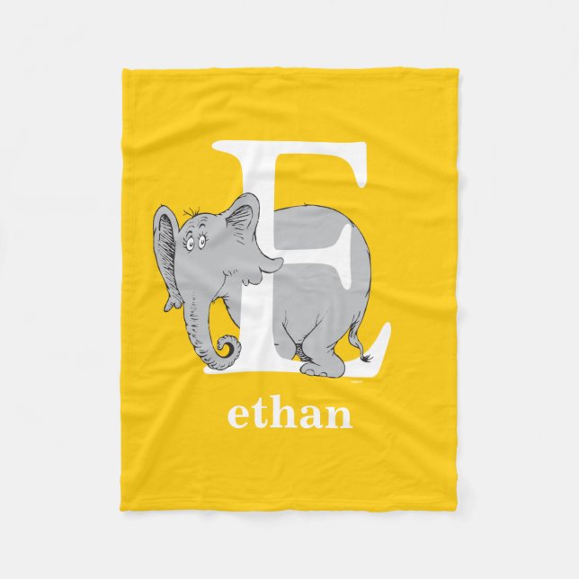 Dr. Seuss's ABC: Brief E - White | Name hinzufügen Fleecedecke (Vorderseite)