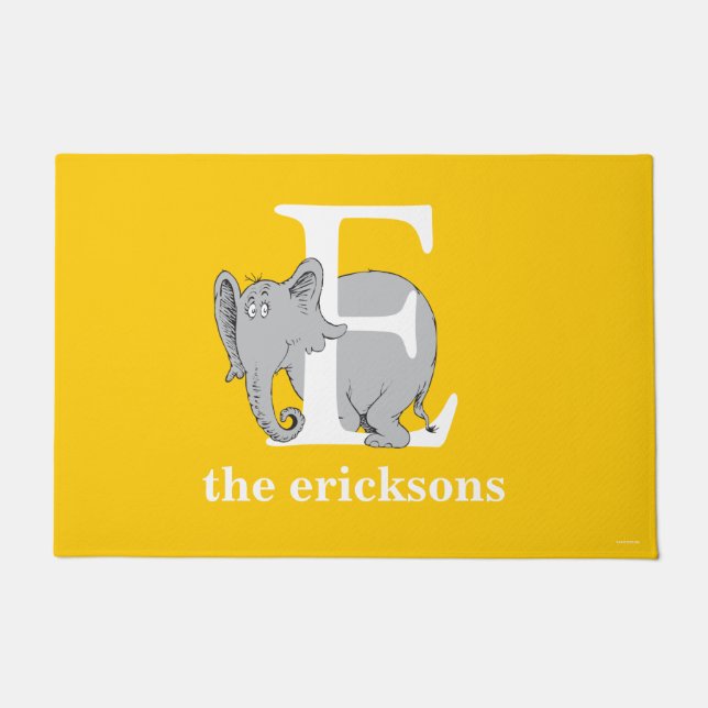 Dr. Seuss's ABC: Brief E - White | Name hinzufügen Fußmatte (Vorderseite)