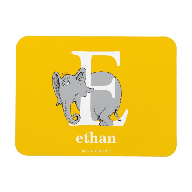 Dr. Seuss's ABC: Brief E - White | Name hinzufügen Magnet (Horizontal)