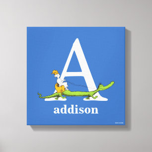 Dr. Seuss's ABC: Buchstabe A - Weiß Namen hinzuf Leinwanddruck