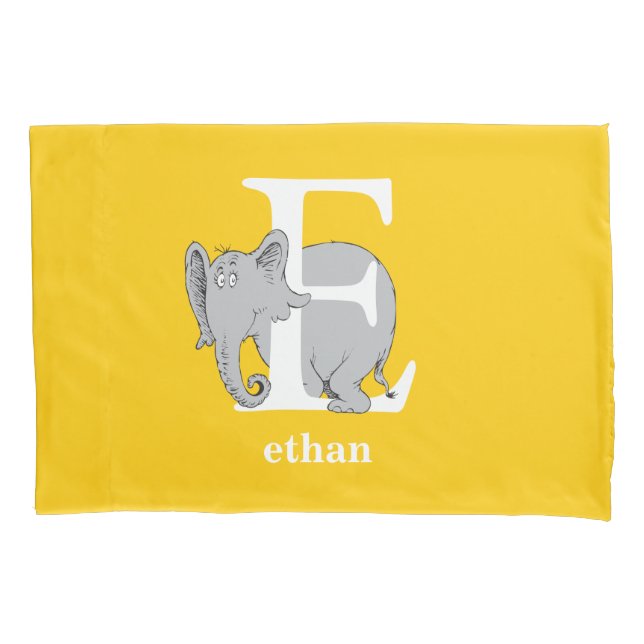 Dr. Seuss's ABC: Buchstabe E - Weiß| Name hinzufüg Kissenbezug (Vorderseite)