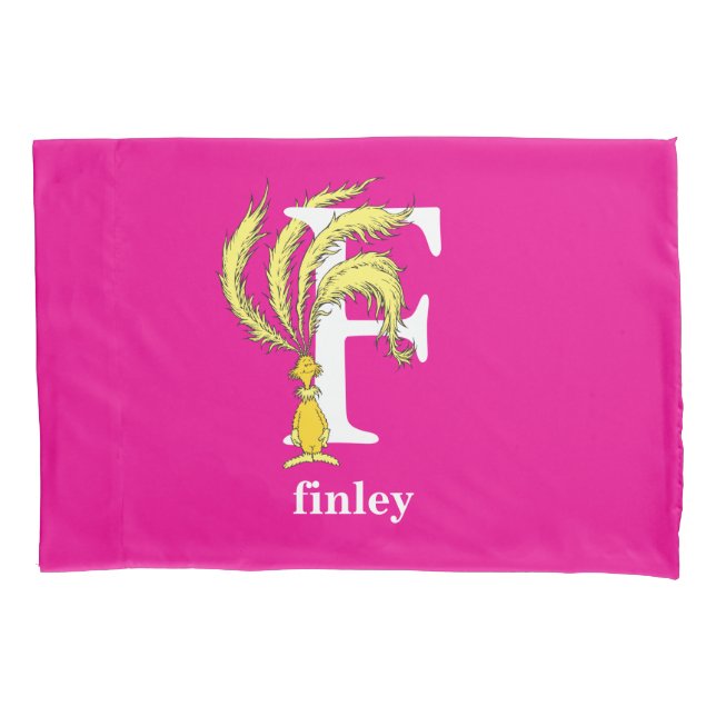 Dr. Seuss's ABC: Buchstabe F — Weiß| Name hinzufüg Kissenbezug (Vorderseite)