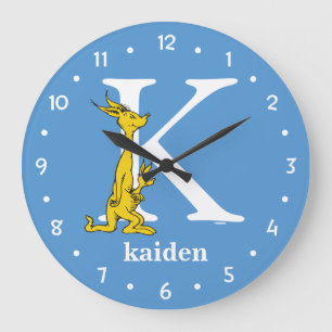 Dr. Seuss's ABC: Buchstabe K - Weiß Namen hinzuf Große Wanduhr