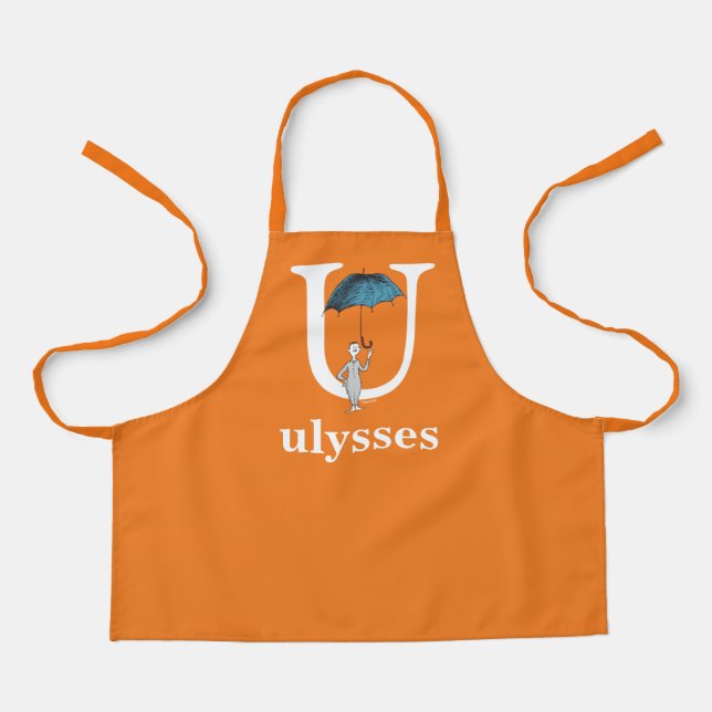 Dr. Seuss's ABC: Buchstabe U - Weiß| Name hinzufüg Schürze (Vorderseite)