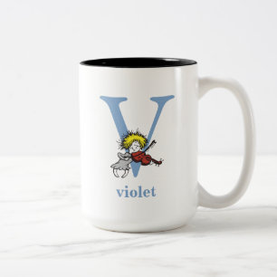 Dr. Seuss's ABC: Buchstabe V - blau Name hinzufüg Zweifarbige Tasse