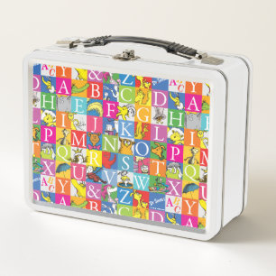 Dr. Seuss's ABC farbenfrohes Blockbuchstabenmuster Metall Brotdose
