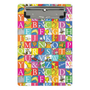 Dr. Seuss's ABC farbenfrohes Blockbuchstabenmuster Mini Klemmbrett