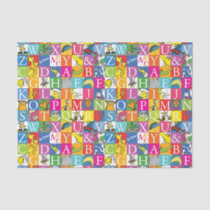 Dr. Seuss's ABC farbenfrohes Blockbuchstabenmuster Seidenpapier