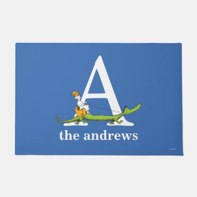Dr. Seuss's ABC: Letter A - White | Name hinzufüge Fußmatte (Vorderseite)